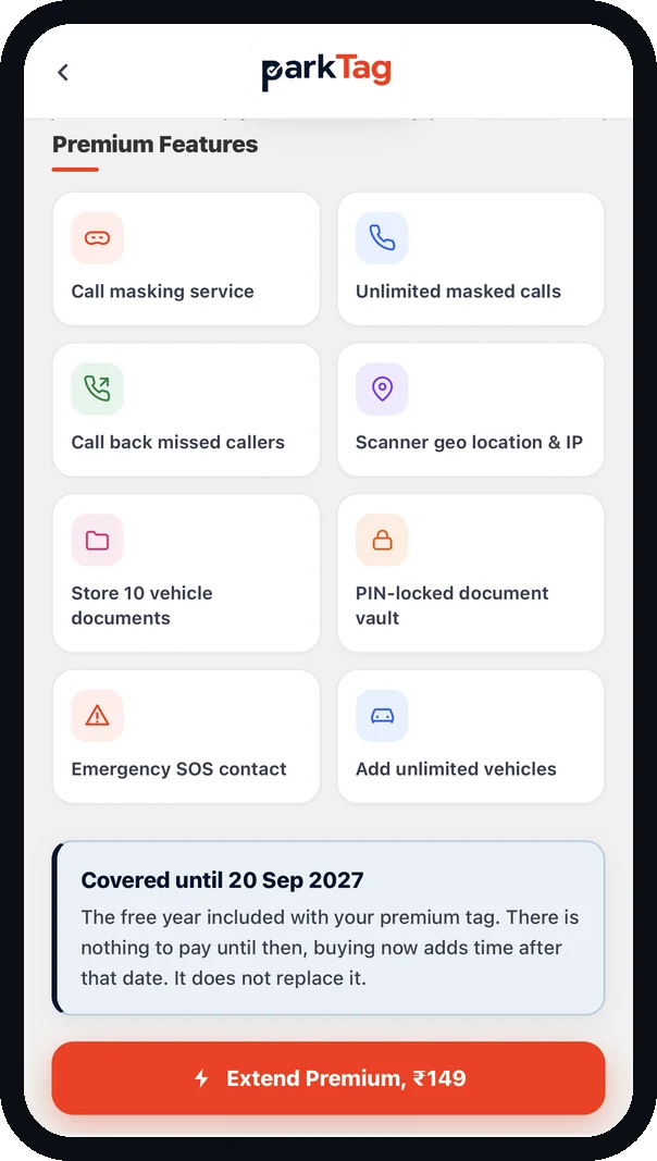 ParkTag app: Premium for 1 year